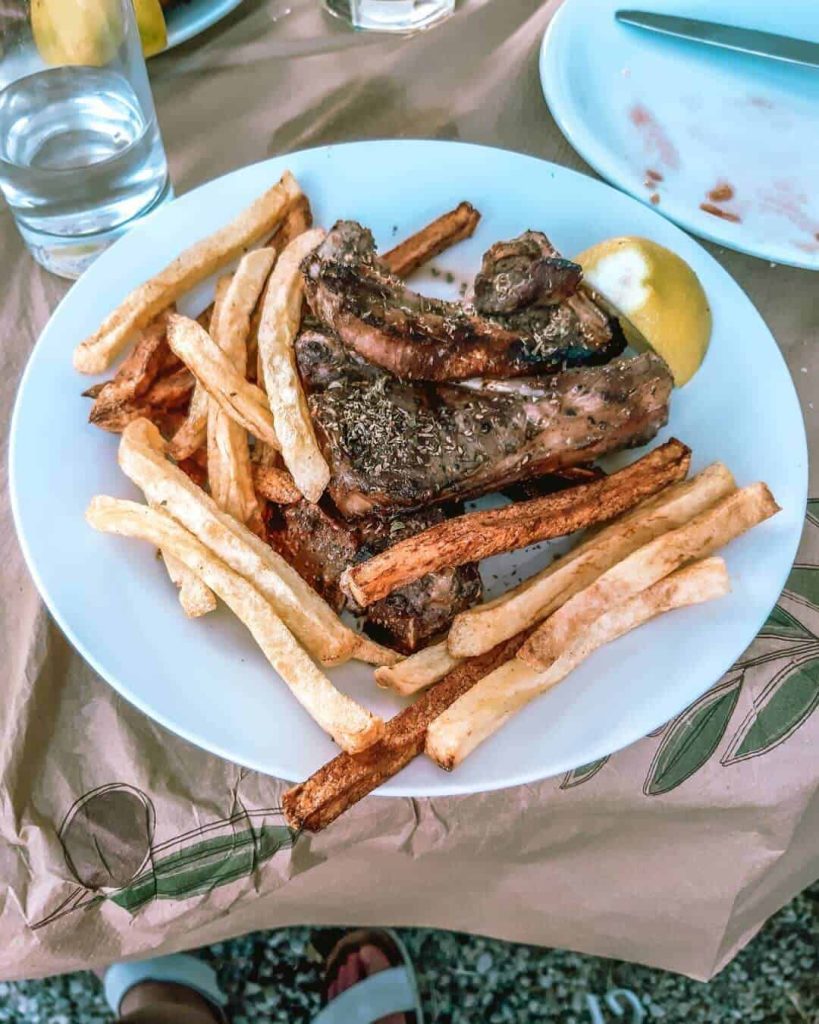 Pauls Tavern, Parthenonas village, Sithonia Lamb chops