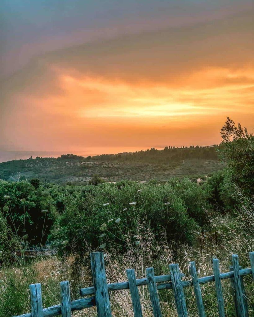 Pauls Tavern, Parthenonas village, Sithonia sunset