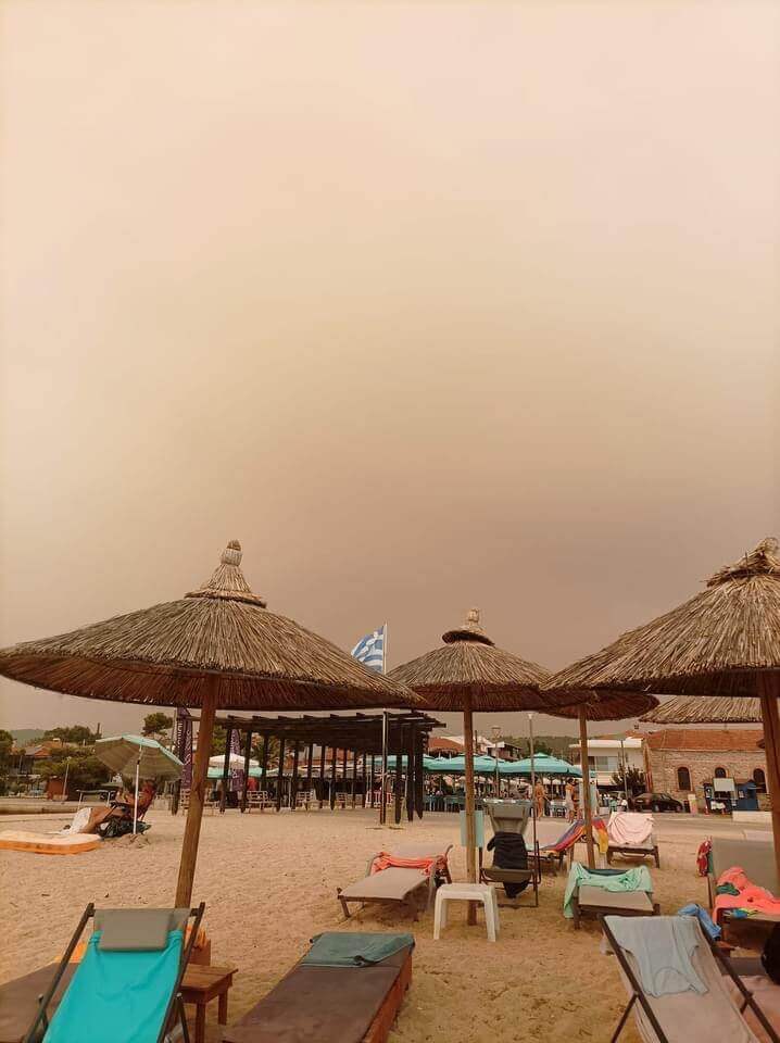 Sitonia Beaches Affected by Smoke - Nikiti Beach