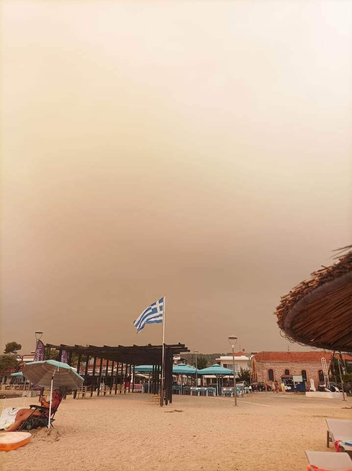 Sitonia Beaches Affected by Smoke - Nikiti Beach