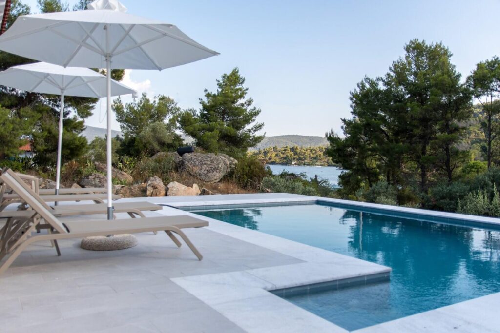 Villa Olvia Vourvourou swimming pool and sea view