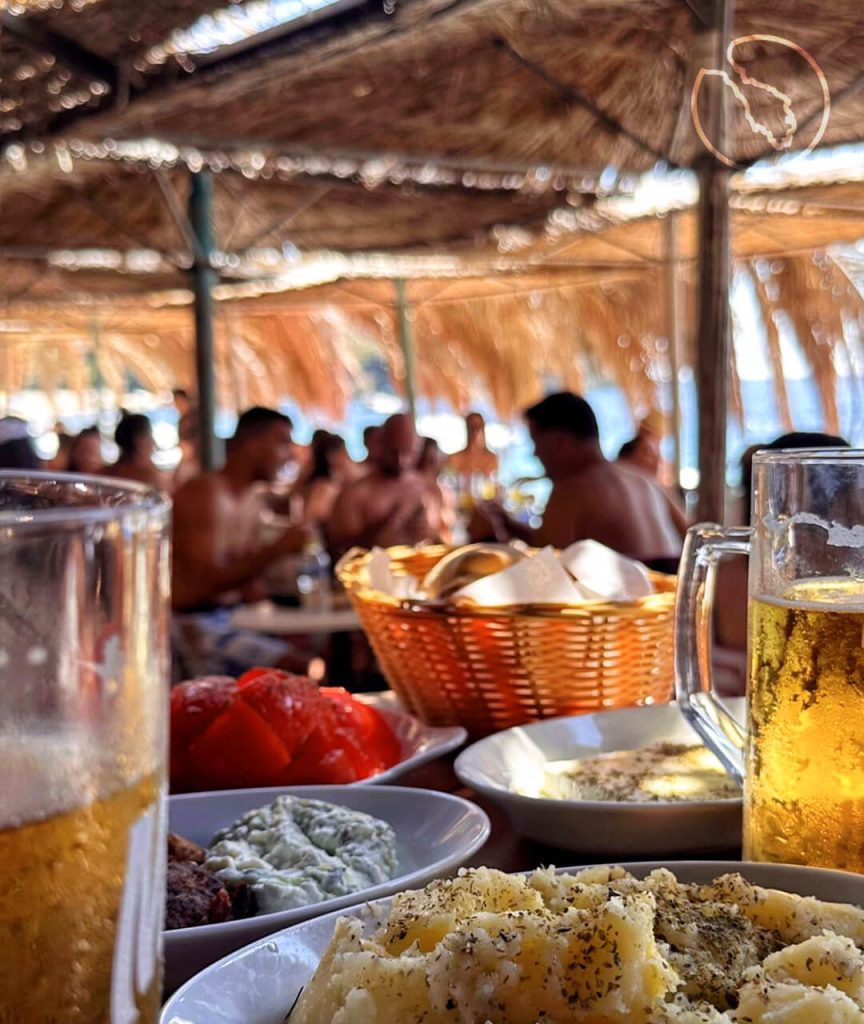 Food at Bar-Ba Tolis Aretes Beach Sithonia Halkidiki Greece